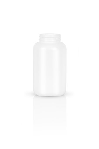 צנצנת PE פלסטיק 500 מ"ל פיה 53 תוספי מזון לבנה