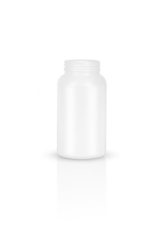 צנצנת PE פלסטיק 400 מ"ל פיה 53 תוספי מזון לבנה